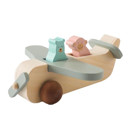 Holzspielzeug für Babyflugzeuge, Tragbares Schiebeflugzeug Aus Holz von MERIGLARE