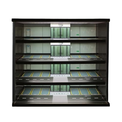 MERIGLARE 1/64 Parkplatz-Szenenvitrine, Ausstellungsständer mit Licht, 5-lagig, Sammler-Organizer, Dekoration, Druckguss-Autogarage MERIGLARE 1/64 Parkplatz-Szenenvitrine, Ausstellungsständer mit Licht, 5-lagig, Sammler-Organizer, Dekoration, Druckguss-Autogarage von MERIGLARE