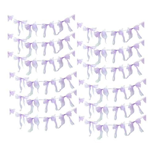 MERIGLARE 12 Stück Schleifengirlande, Banner, Schleifenbanner, Foto Requisiten, Ornament, Geburtstagsparty Dekorationen für Frauen Und Mädchen, Dusche, Geburtst, Lila von MERIGLARE