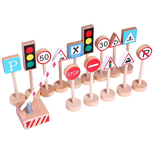 MERIGLARE 15/Set Holz Zebrastreifen Verkehrszeichen Sicherheit Lernen Früherziehung Kindergeburtstag Party Rollenspiel Spielzeug Geschenk für 2 3 Jah von MERIGLARE
