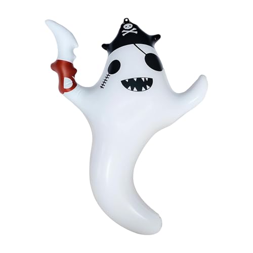 MERIGLARE Aufblasbarer Geist Als Gruseliger Geisterballon Halloween Dekoration Und Partydekoration Hängeschmuck Aus Langlebigem PVC mit 2M Seil für Mottopartys, Schwarzer Hutgeist von MERIGLARE
