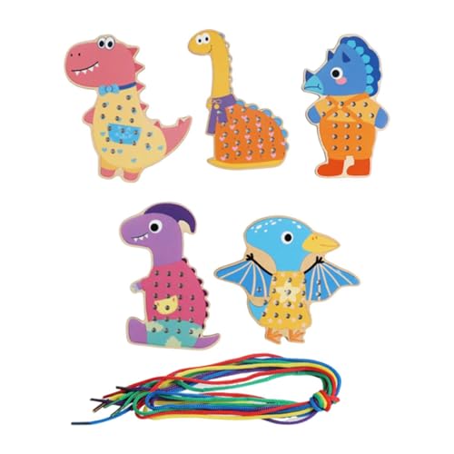 MERIGLARE Fädelspielzeug für Kinder Und Vorschulkinder, Nähkarten Aus Holz, Entwicklung Der Vorstellungskraft, Style B von MERIGLARE