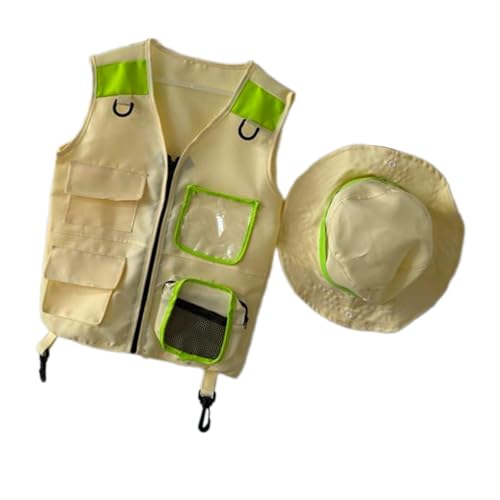 MERIGLARE Kinder Entdeckerweste, Hut, Cosplay Kostüm Set, Pädagogisches Anzieh Outfit, Dschungelweste, Outdoor Abenteuer für Outdoor Angeln, GrÜn MERIGLARE Kinder Entdeckerweste, Hut, Cosplay Kostüm Set, Pädagogisches Anzieh Outfit, Dschungelweste, Outdoor Abenteuer für Outdoor Angeln, GrÜn von MERIGLARE