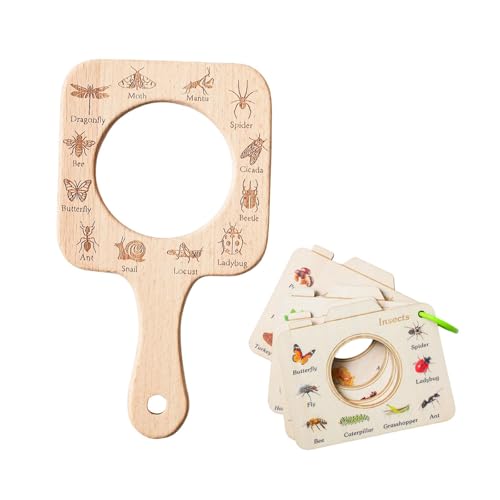 MERIGLARE Kinder Holz Lernspielzeug mit Lupe Praktisches Geburtstagsgeschenk Entwicklungsspielzeug, Quadrat MERIGLARE Kinder Holz Lernspielzeug mit Lupe Praktisches Geburtstagsgeschenk Entwicklungsspielzeug, Quadrat von MERIGLARE