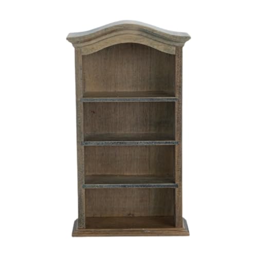 MERIGLARE Miniatur-Puppenhaus-Bücherregalmöbel, Puppenhauszubehör im Maßstab 1:12 1:6, vierstöckiges Bücherregal, Spielzeug-Minischrank, Retro von MERIGLARE