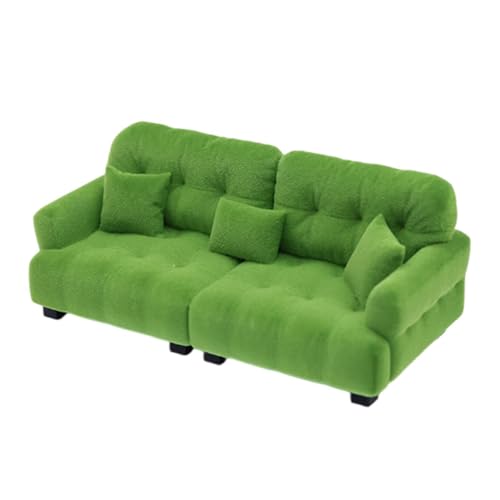 MERIGLARE Miniatur-Puppenhaussofa, Miniatur-Spielzeugmodell, Schlafzimmer-Mikroszene, Puppensofa, Moderne, Klassische beflockte Möbel, 1 12 Grün MERIGLARE Miniatur-Puppenhaussofa, Miniatur-Spielzeugmodell, Schlafzimmer-Mikroszene, Puppensofa, Moderne, Klassische beflockte Möbel, 1 12 Grün von MERIGLARE