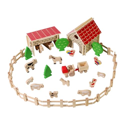 MERIGLARE Scheunen Bauernhof Tierspielzeug für Kinder, Hölzerne Scheunentier Spielfiguren für Jungen Und Mädchen MERIGLARE Scheunen Bauernhof Tierspielzeug für Kinder, Hölzerne Scheunentier Spielfiguren für Jungen Und Mädchen von MERIGLARE