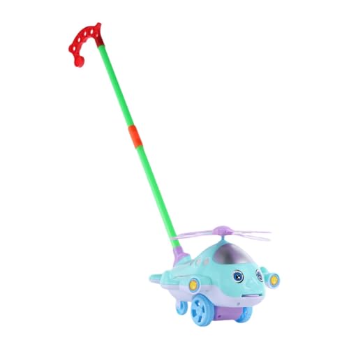 MERIGLARE Schiebespielzeug mit Rädern, Flugzeug Trolley für Kinder, Lernspiel für Vorschulkinder, Watschelndes Spielzeug für 1–3 Jährige, Blau von MERIGLARE