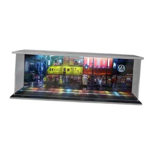 Maßstab 1:64 Parkplatz LED-Vitrine Simulation Straßenszene Fahrzeug Garage Vitrine, 300 x 133 x 100 mm, Japanische Maßstab 1:64 Parkplatz LED-Vitrine Simulation Straßenszene Fahrzeug Garage Vitrine, 300 x 133 x 100 mm, Japanische von MERIGLARE