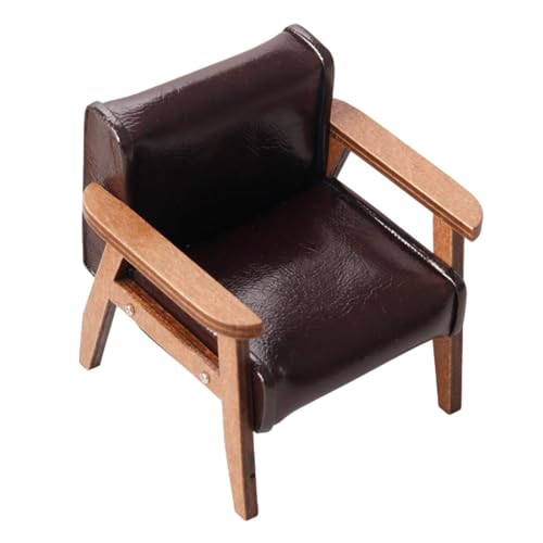 Miniatursofa Im Maßstab 1:12, Puppenhausmöbel, Puppenhaus Wohnzimmer Minisofa für Mikrolandschaft, Puppenhaus, Dunkelbraun klein von Generic