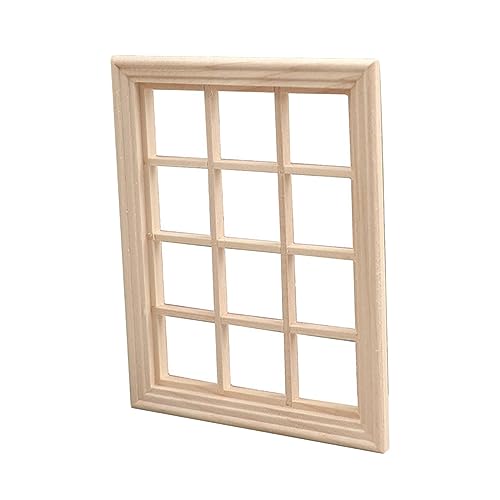 Puppenhaus Fensterrahmen Im Maßstab 1:12, Mini DIY Fensterläden, Bastelarbeiten für Die Lebensszene von MERIGLARE