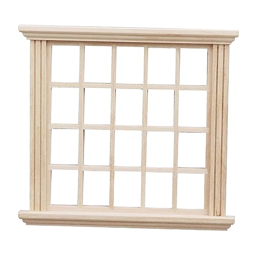 Puppenhaus Miniatur Fenstermodell Aus Holz Im Maßstab 1:12 für Lebensszenen Dekoration von MERIGLARE