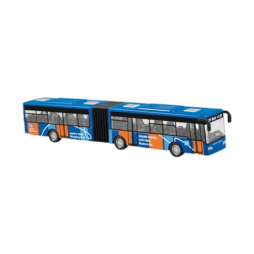 Simulation Eines Transitbusmodells, Rückziehbus Aus Legierung, Sammlung von Partygeschenken, Zweiteiliges Gelenkbusspielzeug für Rollenspiele, Blau von MERIGLARE