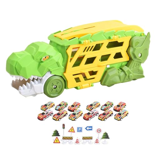Verwandelnder Dinosaurier-Truck, Dinosaurier-Schlupf-Truck, Dinosaurier-Auto, Fahrzeuge, Spielset, mit 12 Autos von MERIGLARE