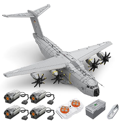 MERK Technik Jet Flugzeug Bausteine, A400M Atlas Militär Flugzeug Modellbausatz, 14274 Klemmbausteine Hubschrauber Spielzeug Kompatibel mit Lego - Dynamische Version von MERK