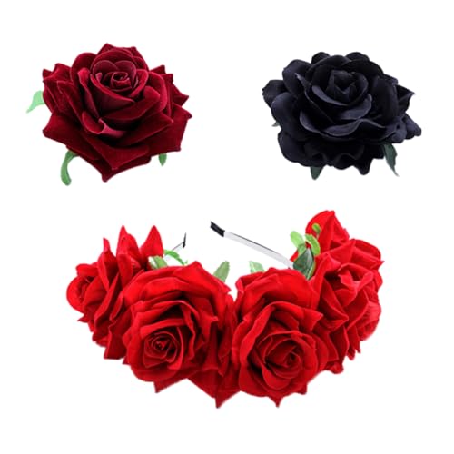 MERRYHAPY 1Satz Braut Haar Hoop mit Haarspange Eleganter Kopfschmuck für Hochzeiten Partys und Besondere Anlässe Rot MERRYHAPY 1Satz Braut Haar Hoop mit Haarspange Eleganter Kopfschmuck für Hochzeiten Partys und Besondere Anlässe Rot von MERRYHAPY