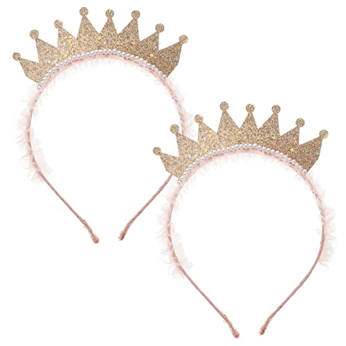 MERRYHAPY Kinder Perlenkronen Stirnband Haarschmuck Für Mädchen Geburtstagsparty 2 Stück Leichtgewichtige Diademe Aus Lichtbeständigem Material MERRYHAPY Kinder Perlenkronen Stirnband Haarschmuck Für Mädchen Geburtstagsparty 2 Stück Leichtgewichtige Diademe Aus Lichtbeständigem Material von MERRYHAPY