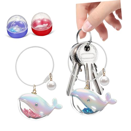 MERRYHAPY 2 Stück Wal Schlüsselanhänger mit Meerestier Motiv Langlebiges Material Glänzende Oberfläche Küsten Design Praktisches Leichtes Accessoire für Strandpartys und von MERRYHAPY