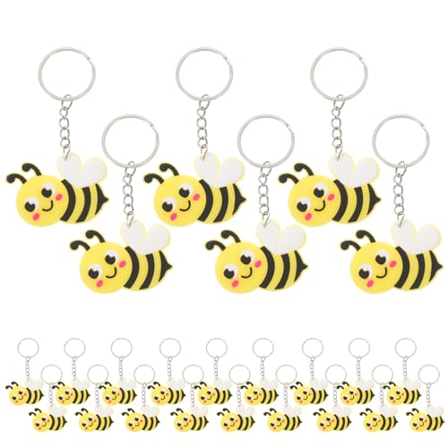 MERRYHAPY 24 Stück Cute Cartoon Bee Keychain Teiliges Anhänger für Taschen und Schlüssel Kreative Biene Schlüsselringe als Mitgebsel für Partys und MERRYHAPY 24 Stück Cute Cartoon Bee Keychain Teiliges Anhänger für Taschen und Schlüssel Kreative Biene Schlüsselringe als Mitgebsel für Partys und von MERRYHAPY