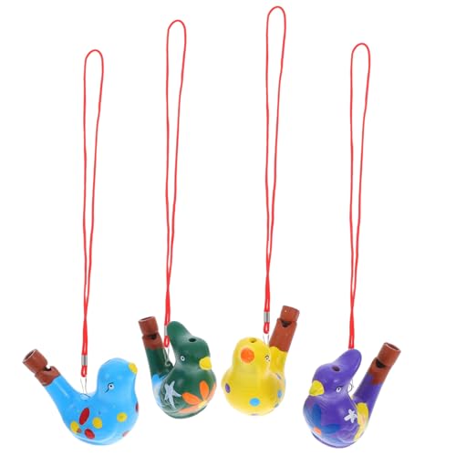 MERRYHAPY 4 Stück Keramik Vogelpfeifen Wasserfüllbar Stabile Sichere Musikinstrumente für Party Badspaß und Geschenkideen Umweltfreundliche Vogelzwitscher-pfeifen aus Robustem Keramik von MERRYHAPY
