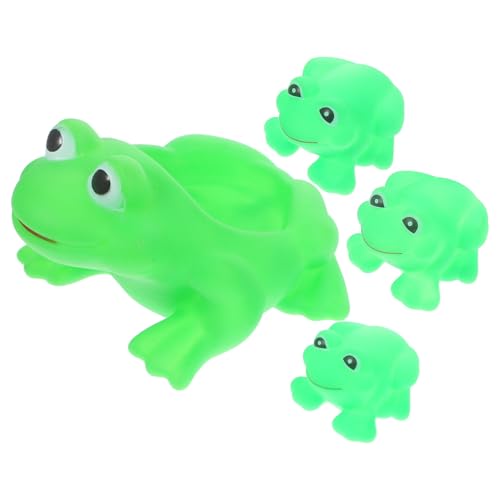 MERRYHAPY 4 Stück Teiliges Badespielzeug Frosch Motiv Flexibles Vinyl Schwimmende Badetiere für Kleinkinder Fördert Spielerisches Lernen und Badespaß Geeignet für Ab Jahr von MERRYHAPY