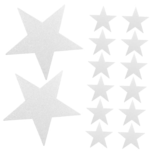 MERRYHAPY 48 Stück Teiliges Glitzerndes Stern Papier Ausschnitt Handgeschnittene Fünfzackige Sterne Funkelnde Dekoration für Bastelprojekte Pinnwand Klassenzimmer und DIY Kunst Robust und von MERRYHAPY