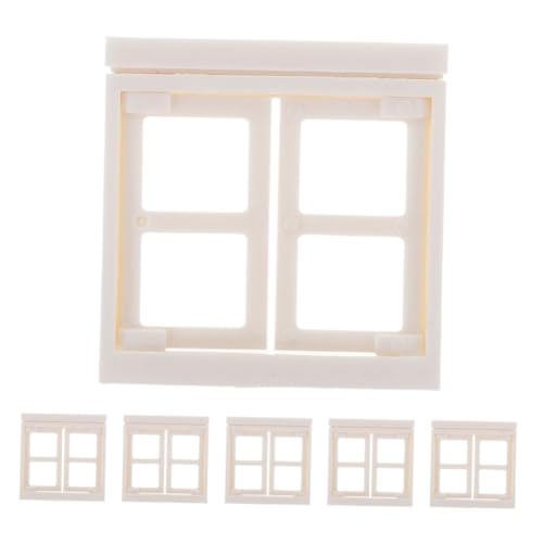 MERRYHAPY 6 Stück Kleine Masonspielzeug Mini Möbelfenster Puppenhausbauzubehör Simulationsfenster Für Puppenhaus Puppenhauszubehör Puppenhaus-fenstermöbel Miniaturmöbel Plastik Weiß von MERRYHAPY