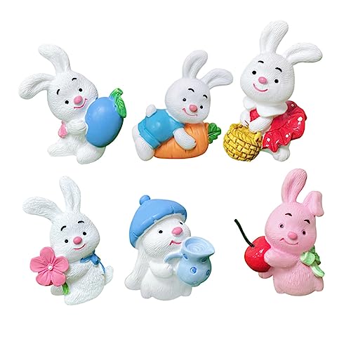 MERRYHAPY 6 Stück Teiliges Bunny Figurinen Niedliche Ostern Tortendeko Miniatur Hasenfiguren für Kuchendekoration und DIY Deko für Feiern und MERRYHAPY 6 Stück Teiliges Bunny Figurinen Niedliche Ostern Tortendeko Miniatur Hasenfiguren für Kuchendekoration und DIY Deko für Feiern und von MERRYHAPY