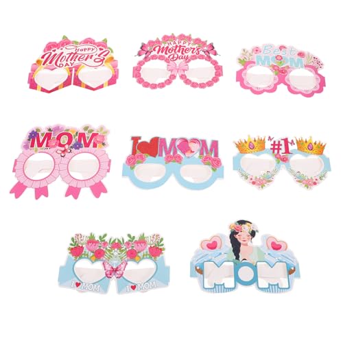 MERRYHAPY 8pcs Muttertag Foto Requisiten Papierbrillen Fun Muttertag Themenbequeme Für Muttertagsfotografie Family Treffen von MERRYHAPY