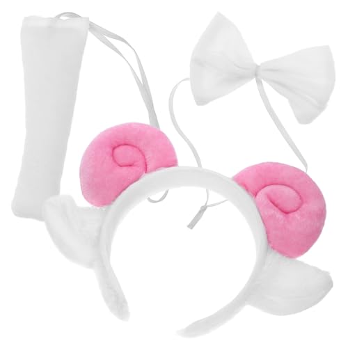 MERRYHAPY Croissant Haar Accessoires Schafschwanz Kostüm Fell Lamm Stirnband Ohren Haarband Schaf Ohren Schaf Stirnband Halloween Kostüm Haarbänder von MERRYHAPY