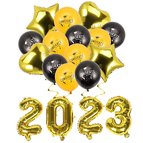 MERRYHAPY Graduationsballon mit Schwarzen und Goldenen Folienballons Teiliges Party für Abschlussfeier Wiederverwendbare Robuste Luftballons als Fotohintergrund für Schule und MERRYHAPY Graduationsballon mit Schwarzen und Goldenen Folienballons Teiliges Party für Abschlussfeier Wiederverwendbare Robuste Luftballons als Fotohintergrund für Schule und von MERRYHAPY