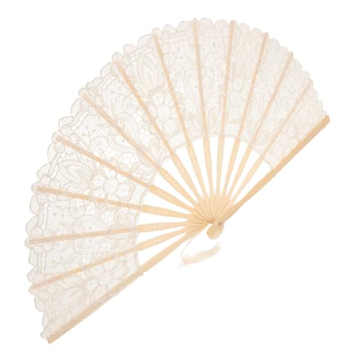 MERRYHAPY Vintage Faltbarer Handfächer aus Beständigem mit Filigraner Spitzenverzierung Leichter und Dekorativer Handfächer für Party Tanz und Alltag Inklusive Elegantem von MERRYHAPY