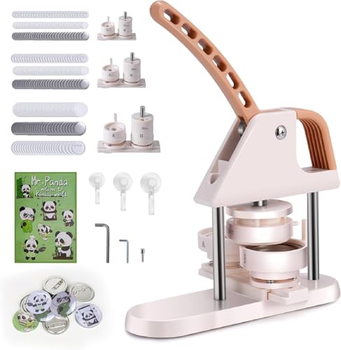 MERXENG 3-in-1-Tasten-Druckset in verschiedenen Größen (2,5 cm/3,2 cm/5,7 cm) mit 300 Teilen und Zubehör, ergonomischer Bogengriff, Bastelmaschine für Kinder, Geschenke, Schulprojekte, Partygeschenke von MERXENG