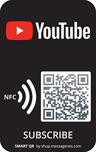 MESSAGENES | YouTube - Aufkleber | Packung mit 2 Einheiten Kartengröße | Erhöhen Sie Anhänger und fördern Sie Ihren Kanal | QR NFC Wiederverwendbar: Link beliebig änderbar | für Wand, Fenster MESSAGENES | YouTube - Aufkleber | Packung mit 2 Einheiten Kartengröße | Erhöhen Sie Anhänger und fördern Sie Ihren Kanal | QR NFC Wiederverwendbar: Link beliebig änderbar | für Wand, Fenster von MESSAGENES