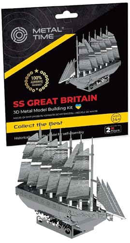 METAL TIME Model SS Great Britain, 3D Puzzles for Adults or Teens, DIY Metal Puzzle Model Kit, 3D Passenger Ship Metal Model Brain Teaser Puzzle - Great Gift Idea, 29PCS von METAL-TIME