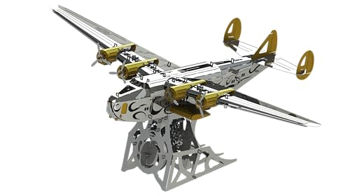METAL-TIME Boeing-314-Modell, SPLASHING DREAMER, 3D-Flugzeugmodell aus Metall, mechanischer Bausatz, einzigartiger Aufziehmechanismus, DIY-Konstruktion aus Edelstahl mit Werkzeugkasten – 124 Teile. von METAL-TIME