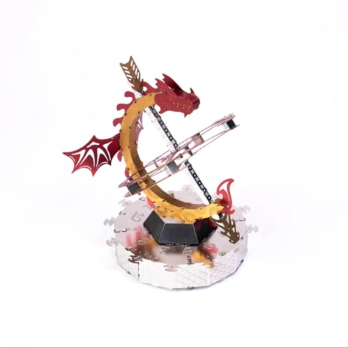METAL TIME Sun Chaser Sundial Metal Model Kit, Red Dragon Metal Puzzle Sundial, 3D Metal Puzzle with Functional, and Exquisite Design, 57 Pieces von METAL-TIME