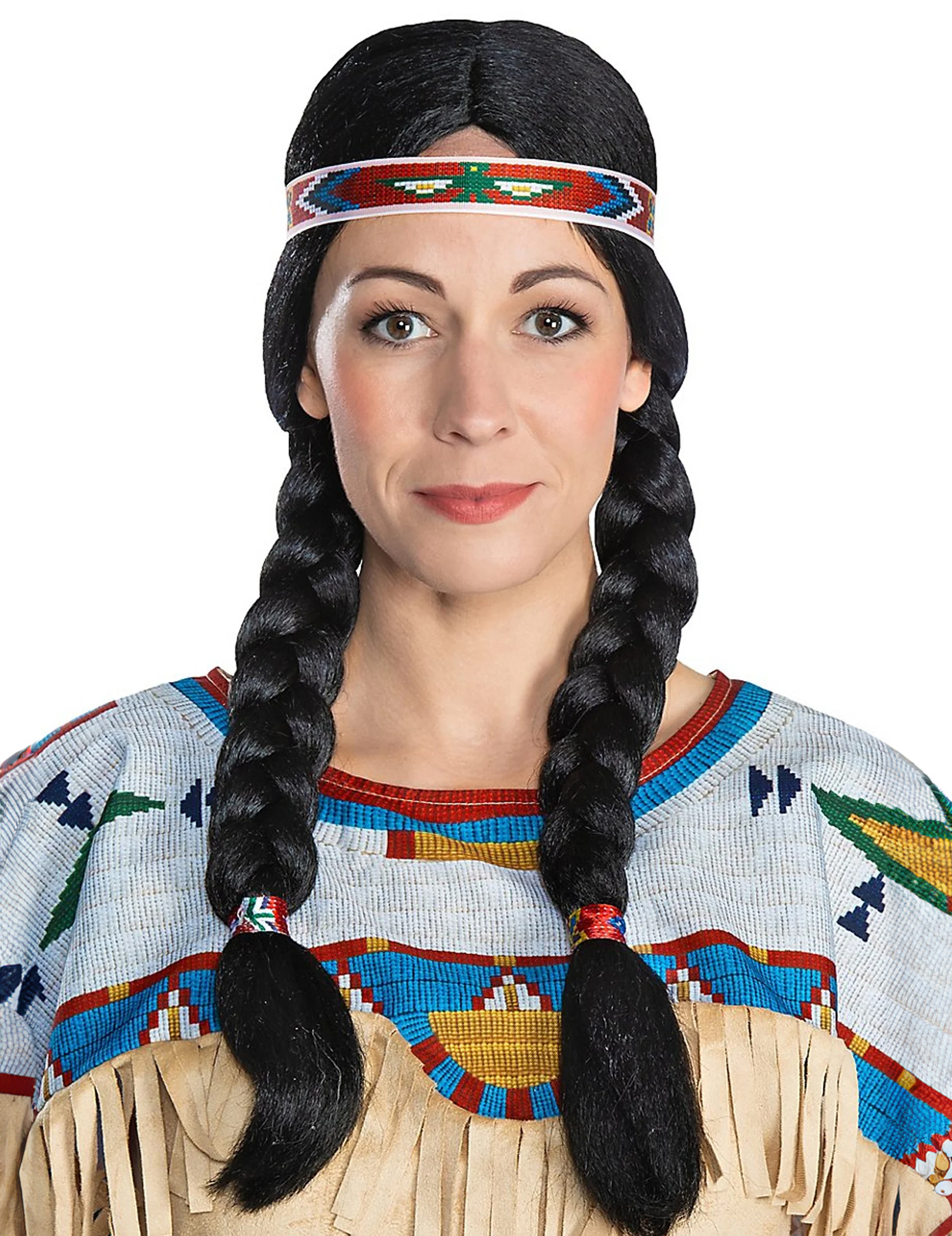 Nscho-tschi-Perücke für Damen Winnetou Faschingsaccessoire schwarz von METAMORPH GmbH