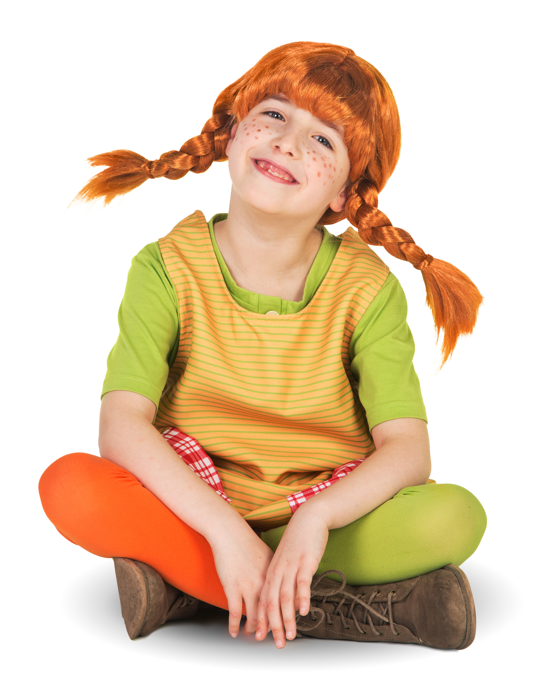 Pippi Langstrumpf Kinderperücke Lizenzware orange von METAMORPH GmbH