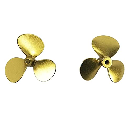 MEXWLOP 1 Paar DIY nautisches Modell 3-Blatt-Metall-Propellerwellenloch M2 M4 Mini-Paddel, for RC-Boot-Durchmesser 50/45/40/35/30/25/20/15 mm Außenbordpropeller für Boote(1pair 45mm x M4) von MEXWLOP