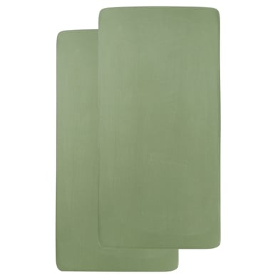 Meyco Jersey Spannbettlaken Olive Green 70 x 140cm von Meyco