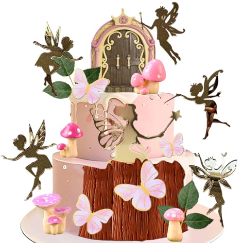 MEZHEN Fairy Tortendeko Garden Fee Kuchen Topper Geburtstag Tortendekoration Mushroom House Cake Decoration Schmetterling Geburtstag Cupcake Toppers Deko Fairy Party Supplies 14 Stück MEZHEN Fairy Tortendeko Garden Fee Kuchen Topper Geburtstag Tortendekoration Mushroom House Cake Decoration Schmetterling Geburtstag Cupcake Toppers Deko Fairy Party Supplies 14 Stück von MEZHEN