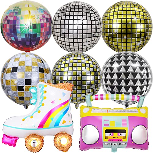 MEZHEN Folienballon Disco Party Deko Ballons Discokugel Luftballons 70er 80er 90er Dekoration Geburtstag Helium Ballon Radio BoomBox Luftballon Retro Disco Hip Hop Themenparty MEZHEN Folienballon Disco Party Deko Ballons Discokugel Luftballons 70er 80er 90er Dekoration Geburtstag Helium Ballon Radio BoomBox Luftballon Retro Disco Hip Hop Themenparty von MEZHEN