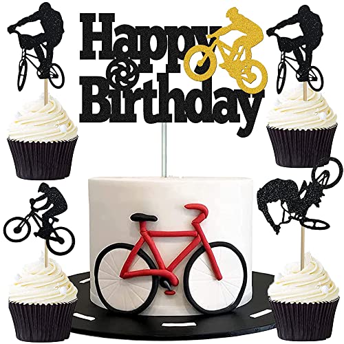 MEZHEN Glitter Tortendeko Fahrrad Kuchen Deko Geburtstag Bicycle Kuchen Toppers Bike Muffin Deko Torte Happy Birthday Kindergeburtstag Deko 25 Stücke MEZHEN Glitter Tortendeko Fahrrad Kuchen Deko Geburtstag Bicycle Kuchen Toppers Bike Muffin Deko Torte Happy Birthday Kindergeburtstag Deko 25 Stücke von MEZHEN