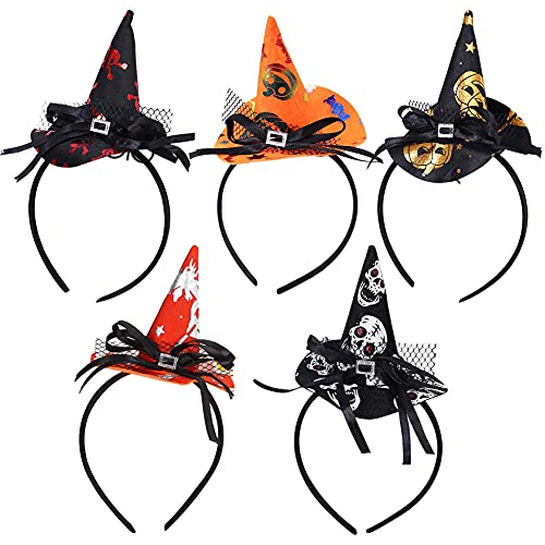 MEZHEN Haarschmuck Halloween Hexenhut Haarreif Skelett Spinnen Stirnband Hexen Kopfschmuck Kinder Damen Haarreifen Halloween Party Deko Haarband für Gruselparty Karneval Cosplay Zubehör 5 Stück MEZHEN Haarschmuck Halloween Hexenhut Haarreif Skelett Spinnen Stirnband Hexen Kopfschmuck Kinder Damen Haarreifen Halloween Party Deko Haarband für Gruselparty Karneval Cosplay Zubehör 5 Stück von MEZHEN