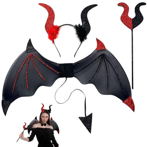 MEZHEN Halloween Kostüm Kinder Hexe Kostüm Haarschmuck Hexe Zauberer Umhang Zauberstab Dekoration Halloween Flügel Karneval Cosplay MEZHEN Halloween Kostüm Kinder Hexe Kostüm Haarschmuck Hexe Zauberer Umhang Zauberstab Dekoration Halloween Flügel Karneval Cosplay von MEZHEN