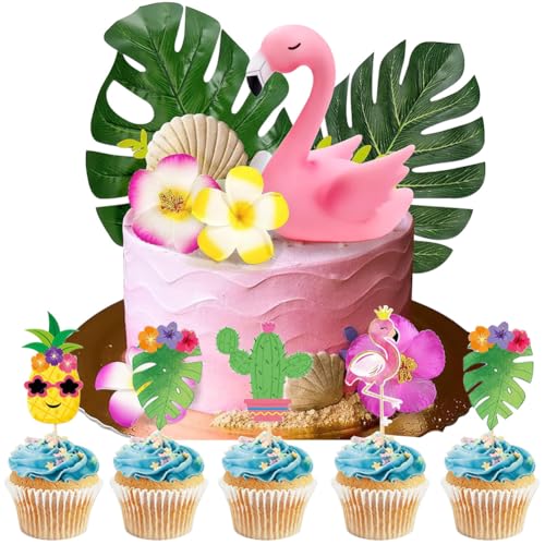 MEZHEN Hawaii Tortendeko Flamingo Kuchen Deko Blumen Torte Deko Geburtstag Cake Topper Kuchendekoration Palmblätter Kuchendeko Strand Tropical Picknick Kuchen Topper Cupcake MEZHEN Hawaii Tortendeko Flamingo Kuchen Deko Blumen Torte Deko Geburtstag Cake Topper Kuchendekoration Palmblätter Kuchendeko Strand Tropical Picknick Kuchen Topper Cupcake von MEZHEN