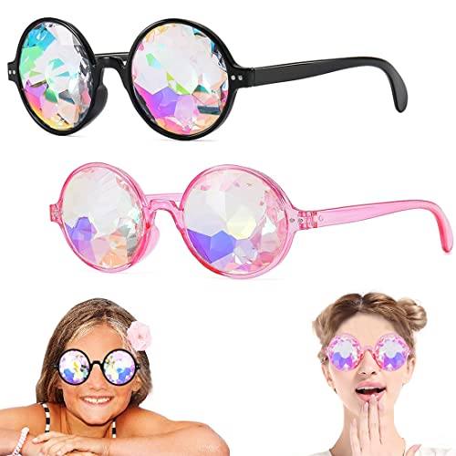 MEZHEN Kaleidoskop Regenbogen Sonnenbrille mit Steampunk Kaleidoskop Retro Steampunk Cosplay Brille Rave-Brille Prisma Fasching Musikfestivals Party 2 Stück MEZHEN Kaleidoskop Regenbogen Sonnenbrille mit Steampunk Kaleidoskop Retro Steampunk Cosplay Brille Rave-Brille Prisma Fasching Musikfestivals Party 2 Stück von MEZHEN