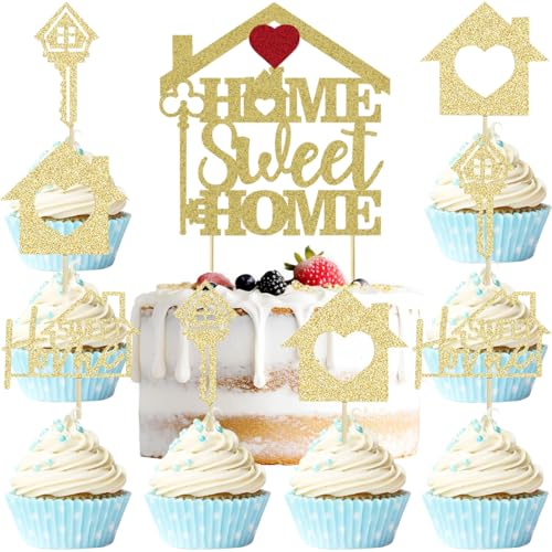 MEZHEN Sweet Home Tortendeko Schlüssel Einweihungsfeier Tortenaufsatz Willkommen Zuhause Kuchendekoration für Familien-Thema Dekoration 25 Stück MEZHEN Sweet Home Tortendeko Schlüssel Einweihungsfeier Tortenaufsatz Willkommen Zuhause Kuchendekoration für Familien-Thema Dekoration 25 Stück von MEZHEN