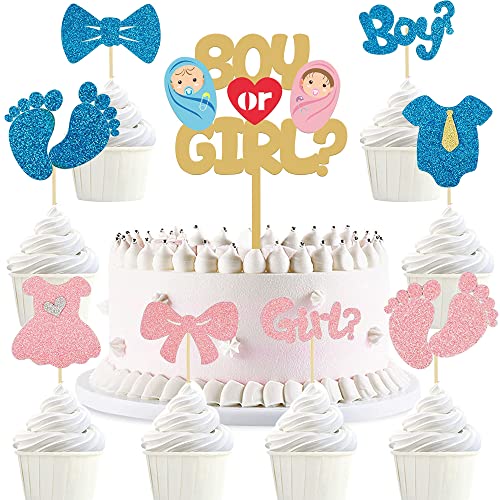 MEZHEN Tortendeko Boy or Girl Kuchen Deko Gender Reveal Cupcake Topper Junge oder Mädchen Muffin Deko Baby Shower Torte Deko Glitzer Kuchendeko Kindergeburtstag Geburtstag MEZHEN Tortendeko Boy or Girl Kuchen Deko Gender Reveal Cupcake Topper Junge oder Mädchen Muffin Deko Baby Shower Torte Deko Glitzer Kuchendeko Kindergeburtstag Geburtstag von MEZHEN